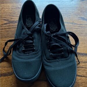 Vans All-Black Authentic Canvas Lace-Up Shoes